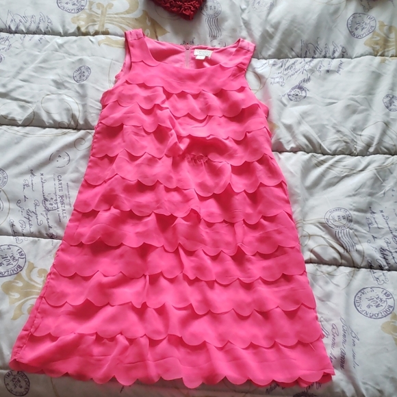 Girls Pink Scalloped Dress